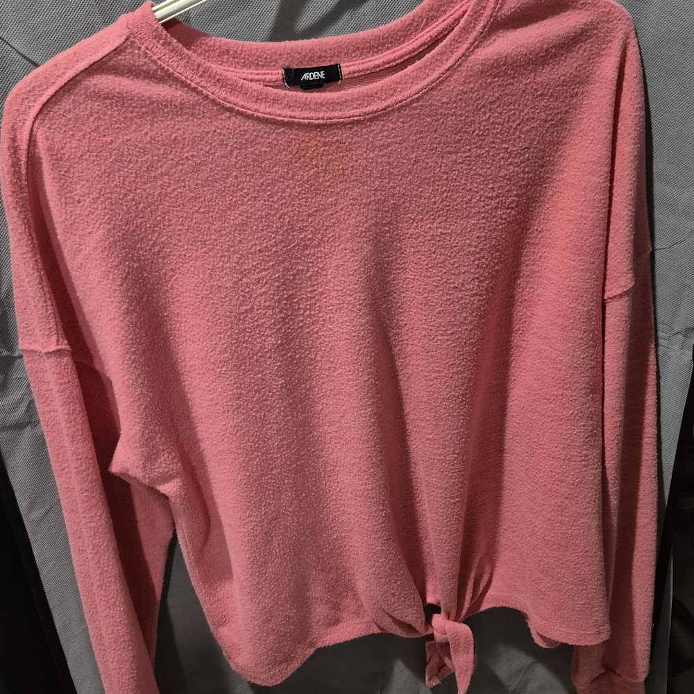 ACME Women's Pink Cozy Tie-Front Sweatshirt